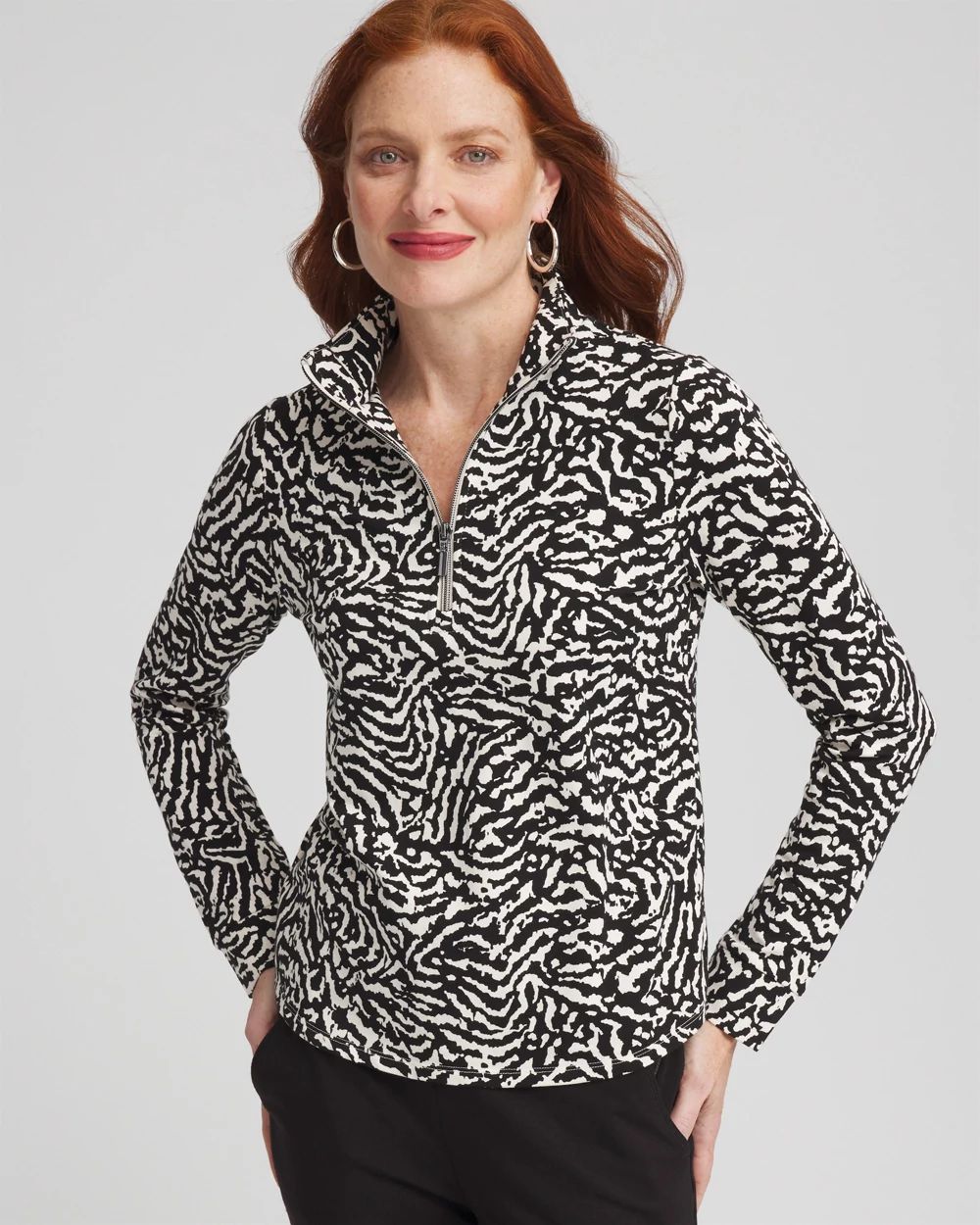 Zenergy® French Terry Half Zip Pullover Top | Chico's